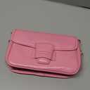 Chinllo Flap Clutch Purse Crossbody Bags for Women, Vegan Leather Handbags with Top Handle and Adjustable Strap