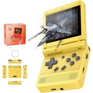 GoolRC Retro Handheld Game Console, with 16G Built-in 2000 Classic Games, Portable Hand Held Open Source Linux System 3.0-in HD IPS Screen Handheld Game Console (Yellow 16GB)
