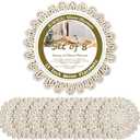 13" Round Placemats Set of 8, Corn Husk Woven Placemat, Rustic White Place Mats for Dining Table Decor, Boho Rattan Wicker Plate Chargers for Wedding Dinner Party
