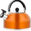 2.7 Quart (3 L) Tea Kettle, Food Grade Stainless Steel Teakettle is Best for Boiling Water, Brewing Tea, and Making Coffee (Orange)