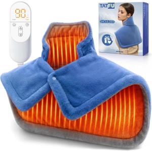 Heating pad for Neck, Back, Shoulder, Cramps Pain Relief, Gifts for Women, Men, Mom, Dad, 4 Auto-Off, Machine Washable, 6 Heat Settings, Ideal for Mothers Day, Fathers Day, Christmas, Birthdays (Blue/Gray)