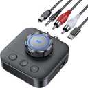 Bluetooth 5.3 Receiver for Home Stereo, RCA Bluetooth Adapter for 3D Surround, Support Optical, AUX 3.5mm, RCA Receiver Adapter for Speakers, Music Streaming Stereo System