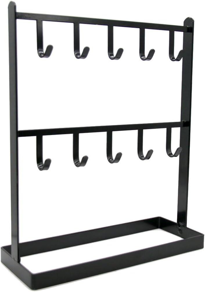 LXZ 1 PC Tabletop Hook Rack Jewelry Stand Holder Black Hangers for Necklaces Keys Brace laces Ear Rings, Black