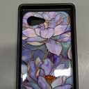 for iPhone 16e Case - Wireless Charging Compatible - Dual-Layer Hard Shell + Silicone Cover - Shockproof Protective Phone Case with Stylish Designs for Women - Abstract Lotus