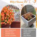 Waipfaru Fall Flowers Artificial for Decoration, 24 Bundles Fake Fall Flowers, UV Resistant Artificial Petunias Plants for Outdoors, Home Decor Planter Porch Decoration, Pot Not Include, Orange