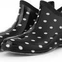 DaeRainy Womens Rain Boots Ankle Waterproof Garden Rainboot (9, Black)