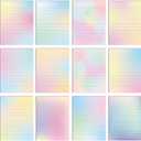 Patelai 120 Sheets Stationery Paper 8.5 x 11 Classroom Double Sided Lined Stationary Writing Paper Decorative Paper for Note Scrapbook Back to School Office Printing Supplies (Pastel Gradient)