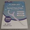 800 Count Dental Floss Picks  Built-in Toothpicks for Deep Cleaning, Comfortable Handle to Remove Plaque & Protect Gums  Family Pack with 50 Picks per Portable Case for Adults & Kids