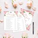 Bridal Shower Games, Blush Pink Floral Wedding Party Games, The Wedding Shoe Game - Bachelorette Party Games, Engagement Party Game Ideas, Tea Party Decor Supplies Favors, (25 Cards) -03