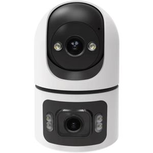 WiFi Indoor Smart Camera 4MP Dual Screen Lens 2.4G/5G Infrared Night Vision Motion Detection Auto Track Two-Way Audio(Camera with 64G SD)
