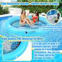 8ft Inflatable Water Hammock Round Floating Dock Large Float Ring Inflatable Raft for Adults Parties Floating Water Mat for Lakes, Pools, Oceans