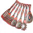 Gudamaye Pakkawood 7-Piece Wooden Cooking Utensils, Wooden Spoons for cooking, Wooden Utensil set, Pinkish-Orange Pakkawood Cooking Spoons, Non-Stick Spoon, Pakkawood kitchen utensils