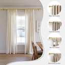 PORTRES Modern Gold Curtain Rods set of 2 for Windows 28 to 48 Inches Adjustable Length 1" Diameter Heavy Duty Curtain Rod with Farmhouse Decorative Finials for Outdoor Bedroom Kitchen Living Room