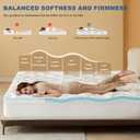 Bedlore 4-Inch Queen Mattress Topper for Back Pain - Dual Layer Medium Support (2" Gel Memory Foam + 2" Cooling Fluffy Pillow Top Pad), Breathable & Pressure Relief (White)