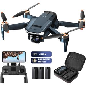 CHUBORY A77 4K HD Camera Drone for Adults - 2650ft WiFi FPV Range, 84 Mins Flight Time with 3 Batteries, Brushless Motor, Follow Me & Auto Hover, Beginner-Friendly Quadcopter (Crepuscular Fire Enwrap Melancholic Void Sable Blue)