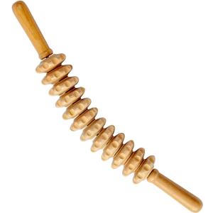 Curved Wood Therapy Massage Roller Tools,Lymphatic Drainage, Cellulite Massage Wooden Muscle Roller Stick for Waist and Thigh, Stomach Rolling guasha Massager Tool for Fascia,Relief, Body Shaping 