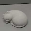 White Resin Cat Urns for Ashes, Sleeping Matte White Pet Urns for Cats, Fur-Like Texture Urn for Cat Ashes, Secure Threaded Closure, Holds Cats Up to 7kg, 6.69 x 4.96 x 3.15 Inches