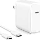 Charger for MacBook Pro/Air 13 14 15 16 inch M4 M3 M2 M1 2025 2024 2023 2022 2021 2020 2019, 100W USB C Laptop Charger Power Adapter with 6.6FT USB-C Charging Cable, Compact & Foldable (White)