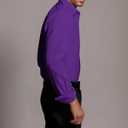 BEILU Stretch Mens Slim Fit Dress Shirts Formal Long Sleeve Button Down Shirts (Purple, L)
