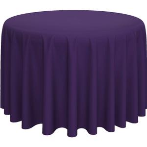 Lann's Linens - 132" Round Premium Tablecloth for Wedding/Banquet/Restaurant - Polyester Fabric Table Cloth - Purple
