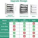 4" Upgrade Metal Dryer Vent Cover for House, Premium Stainless Steel Dryer Vent with 4 Screws Rubber Gasket, Best Exterior Wall Vent Cover with Louvre for Dryer Vents Range Hood Vent AC Vent
