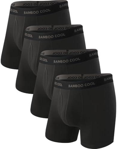 BAMBOO COOL Men's Ultra Breathable Underwear,No Riding Up Boxer Briefs with ComfortFlexible Waistband,Multipack. XL