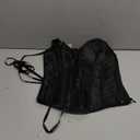 Women's Lace up Gothic Jacquard Shoulder Straps Tank Overbust Shaper Corset Bustiers Top (Black), XS