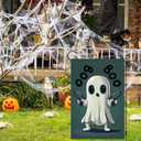 2 x Halloween Ghost Garden Flag Double Sided Outside, Boo Black Yard Outdoor Decorative Flag 12x18 Inch