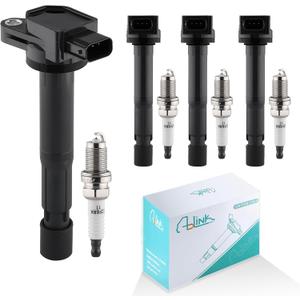 Set of 4 UF417 Ignition Coil Pack & SP1018 Spark Plugs For Acura TSX 2.4L 2004 2005 2006 2007 2008, RDX 2.3L 2007 2008 2009 2010 2011 2012 52-1781 30520-PNC-004