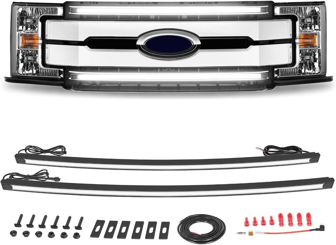 Dual 36.6" DRL LED Grille Lights Kit for 2017-2022 Ford F-250 Super Duty Front Grill Accent Light Bar Position Marker Grill Lights for Ford F250 Platinum XL XLT Lariat Limited King Ranch