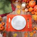 LemonRoad 16 Pcs Boho Linen Placemats Set 13" x 19" Elegant Scalloped Double Layered Placemats Farmhouse Christmas Washable Rustic Dining Table Decoration Heat Resistance(Vintage Color)