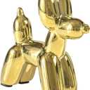 Notakia Cute Ceramics Balloon Dog Statue Crafts Gold Living Room Desktop Decorations, Handmade Modern Small Ceramic Animal Statue Ornament Gold Home Decor Accents