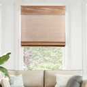 CHICOLOGY Bamboo Roman Shade, Cordless Light Filtering Woven Wood Window Treatment for Living Room, Dining Room, Kitchen & Office, Natural Bamboo Blinds for Boho Coastal Decor, Acorn, 29"W x 64"H