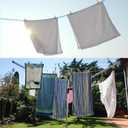 uxcell Windproof Clothesline, 8M 26ft Plastic Non-Slip Clothes Drying Rope Portable Travel Clothesline for Courtyard Outdoor Laundry Camping, Grey (Gray)