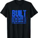 Blue Built Different Blue Color Graphic Blue T-Shirt, S