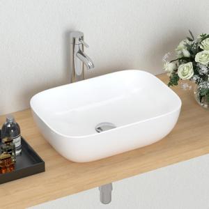 J-FAMILY 18.3'' x 13'' Bathroom Vessel Sink Above Counter White Porcelain Ceramic Sink Bowl Vanity Sink Lavatory Art Basin