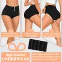 MISSWHO Cotton High Waisted Women Underwear Soft Briefs Full Coverage Comfy Ladies Panties (Regular & Plus Size) (L)