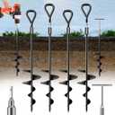Phopich 18''/30" Long Ground Anchor, Heavy Duty Earth Anchors Ground Anchors Screw in Kit with T-Handle Hex Wrench for Camping Tent, Swing Sets, Securing Animals, Sheds, Trampoline
