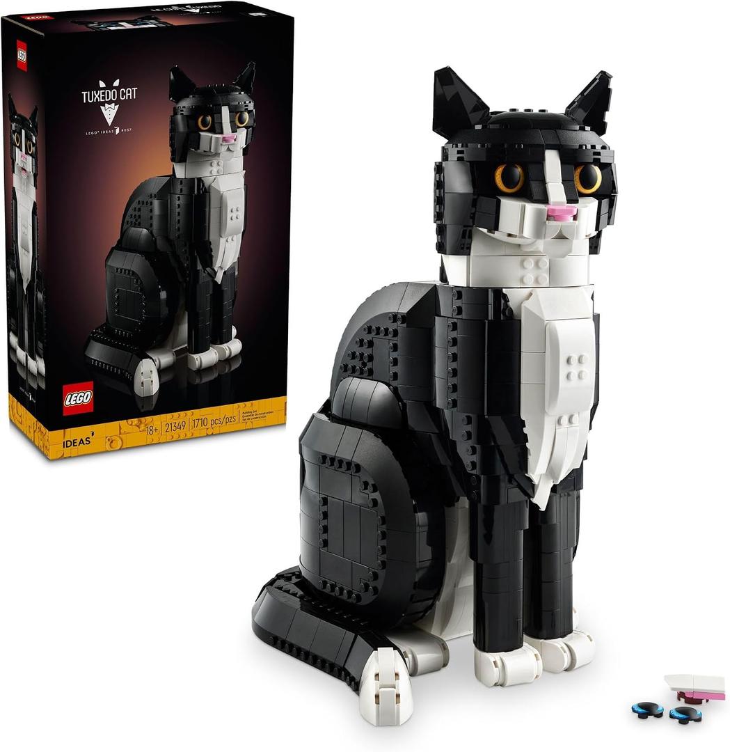 LEGO Ideas Tuxedo Cat - Building Sets for Adults, Ages 18+ - DIY Crafts Kit for Home Decor, Living Room or Bedroom - Gift for Animal Lovers - 21349