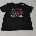 Big Sister Of The Fast One 1st Birthday Racing Car Family T-Shirt Black 2T