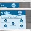 Expandable Window Screen, 2 Pack Adjustable Window Screen (10" H x 19" - 36" W) - Small Replacement Window Screens with Frame, Durable Replacement Screen for Window