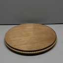 Round Burnt Wood Serving Tray with Beads, Wooden Decorative Tray for Entertaining, Decoration, and Gifting, (13", Burnt Brown Y1)