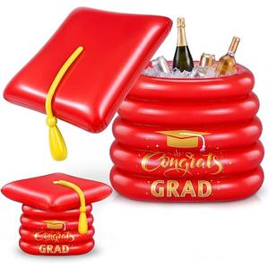 Yungyan Graduation Inflatable Cooler 2026 Inflatable Graduation Cap Ice Serving Buffet Bar PVC Drink Cooler 28 x 28 x 14 Inch Blow up Ice Bucket for Beverage Picnic Pool Grad Outdoor Party