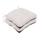 RACE LEAF Indoor Chair Cushions 2 Pack, Tufted Memory Foam Dining Room Chair Pads with Ties and Non-Slip Backing, Kitchen Seat Cushions 15.5" X 15.5" Light Gray