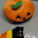 My First Halloween Baby Toys, Cute Pumpkin Stuffed Animal Decor with Ghost Spider Bat Candy Corn Plush Toys and Small Mirror, Halloween Plush Gifts Basket Party Favors for Kids Babies Toddlers 