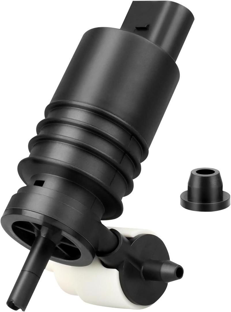 Windshield Washer Pump w/Grommet, Windshield Washer Motor Replacement for Jeep Dodge Chrysler Volkswagen Audi BMW Chevrolet Ford