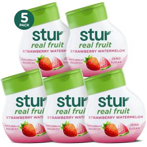 Stur Liquid Water Enhancer | Strawberry Watermelon | Naturally Sweetened | High in Vitamin C & Antioxidants | Sugar Free | Zero Calories | Keto | Vegan | 5 Bottles, Makes 120 Drinks (EXP 06/07/27)