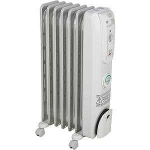 De'Longhi Oil filled Radiator Heater, 1500W Electric Space Heater for indoor use, portable room heater, Energy Saving, full room like office and bedroom with safety features, EW7707CM (White)