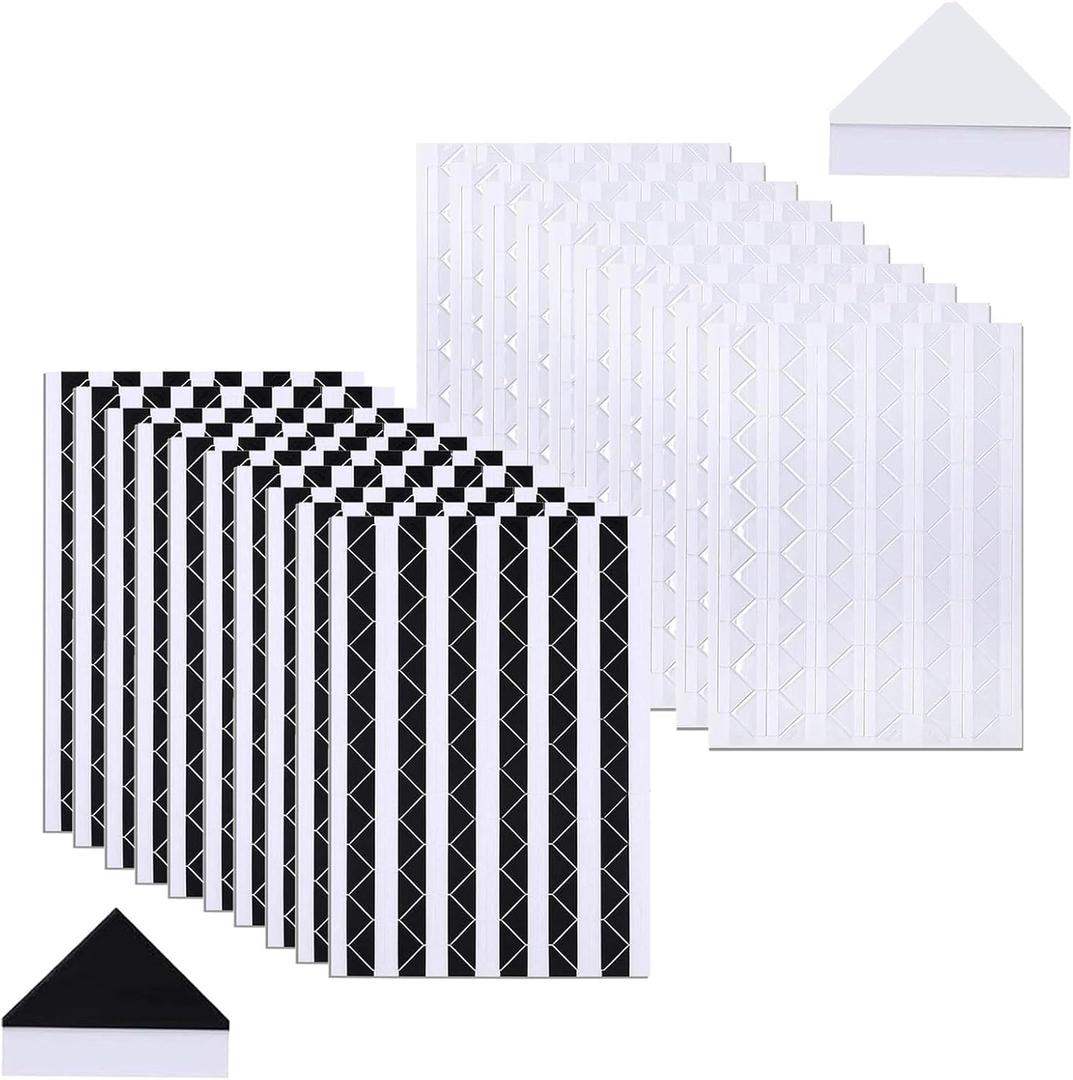 Photo Corner Stickers, 2040 Pcs 20 Sheets Photo Corners Self Adhesive, Scrapbook Photo Corners for Scrapbooking, Memory Books, DIY Picture Album, Journal Diary (Black and White)