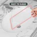 12"x8" Small Tempered Glass Cutting Board,Non-Slip Dishwasher Safe Heat & Shatter Resistant Cutting Board for Kitchen Countertop Meal Prep (Pink-Small)